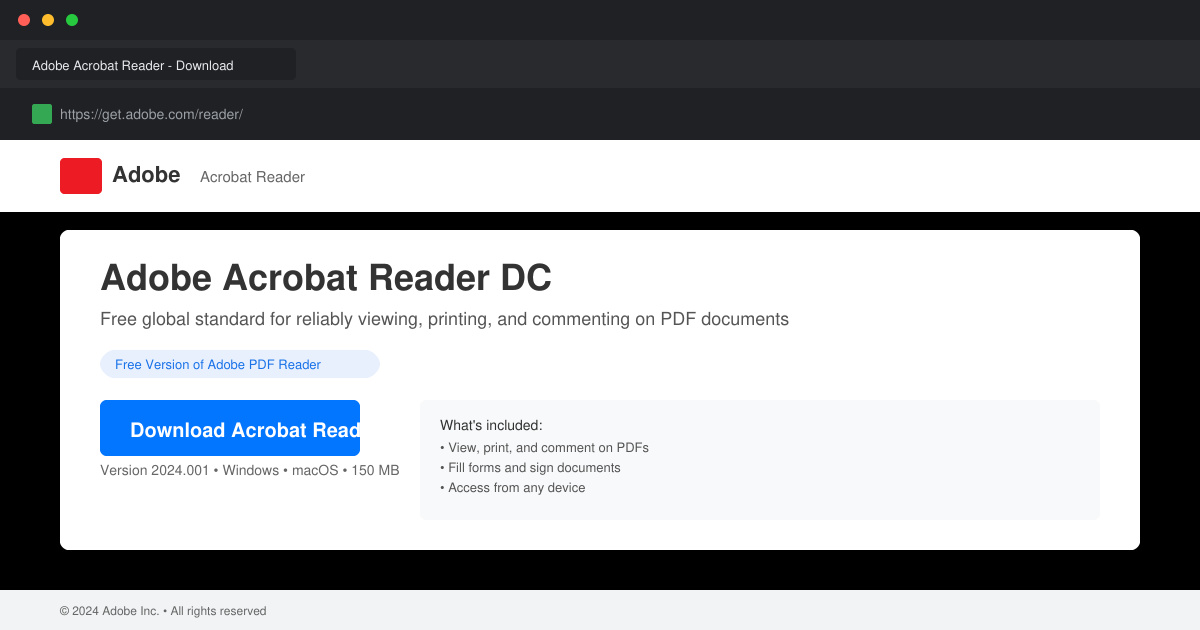 Free Version of Adobe PDF Reader