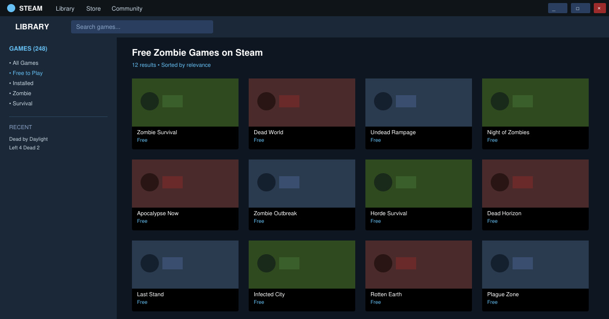 Free Zombie Games on Steam