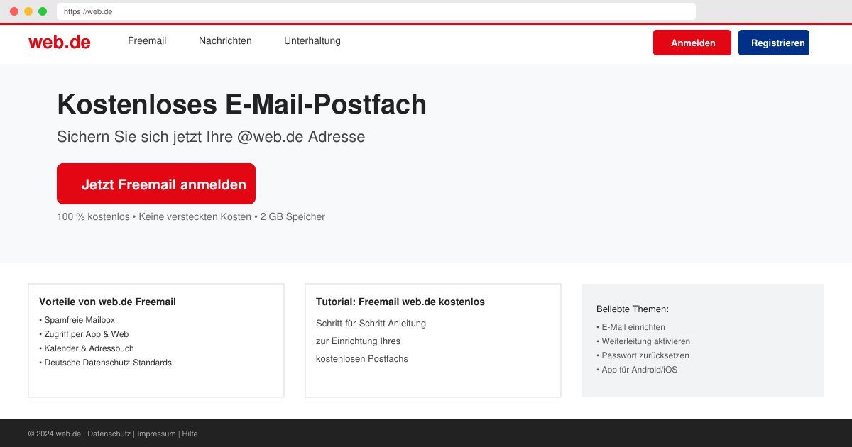 Freemail web de kostenlos