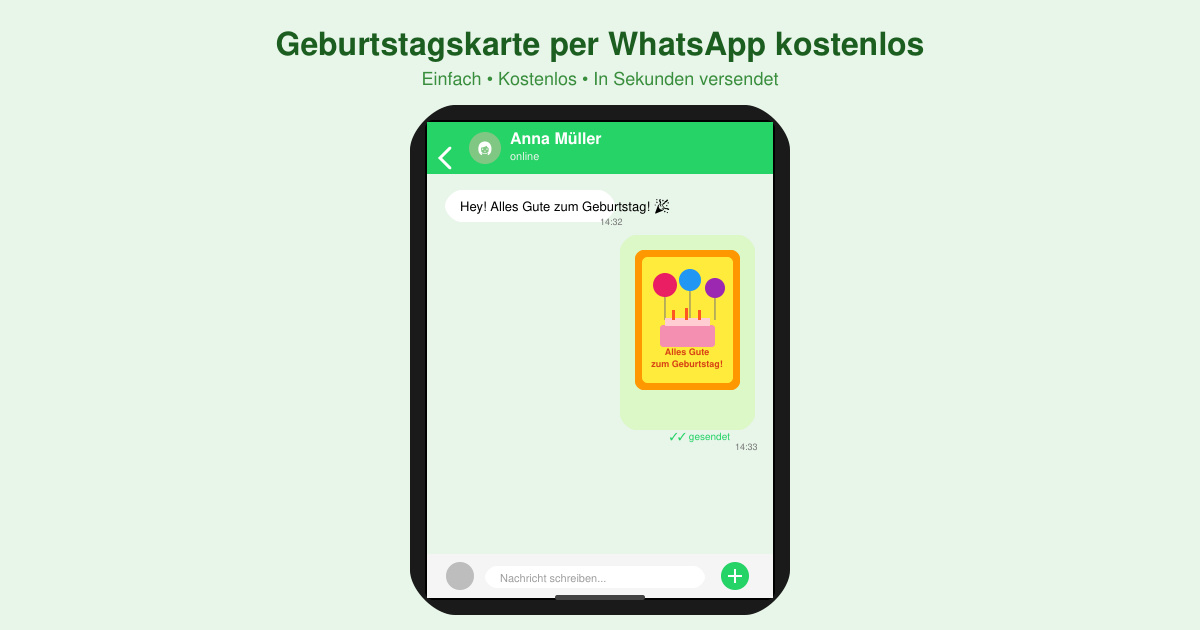 Geburtstagskarte per WhatsApp kostenlos