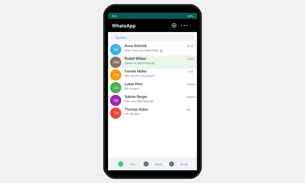 WhatsApp Chat mit einem 60-jährigen Mann öffnen