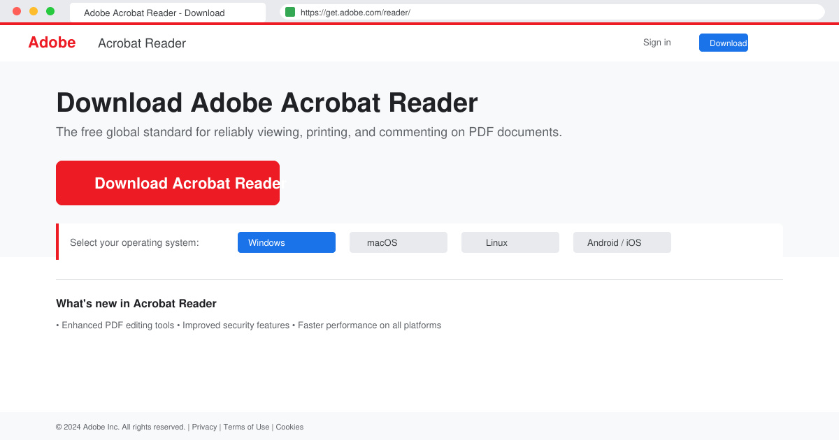 Get Adobe Acrobat Reader
