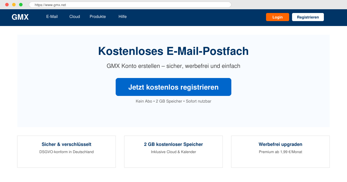 GMX konto erstellen kostenlos