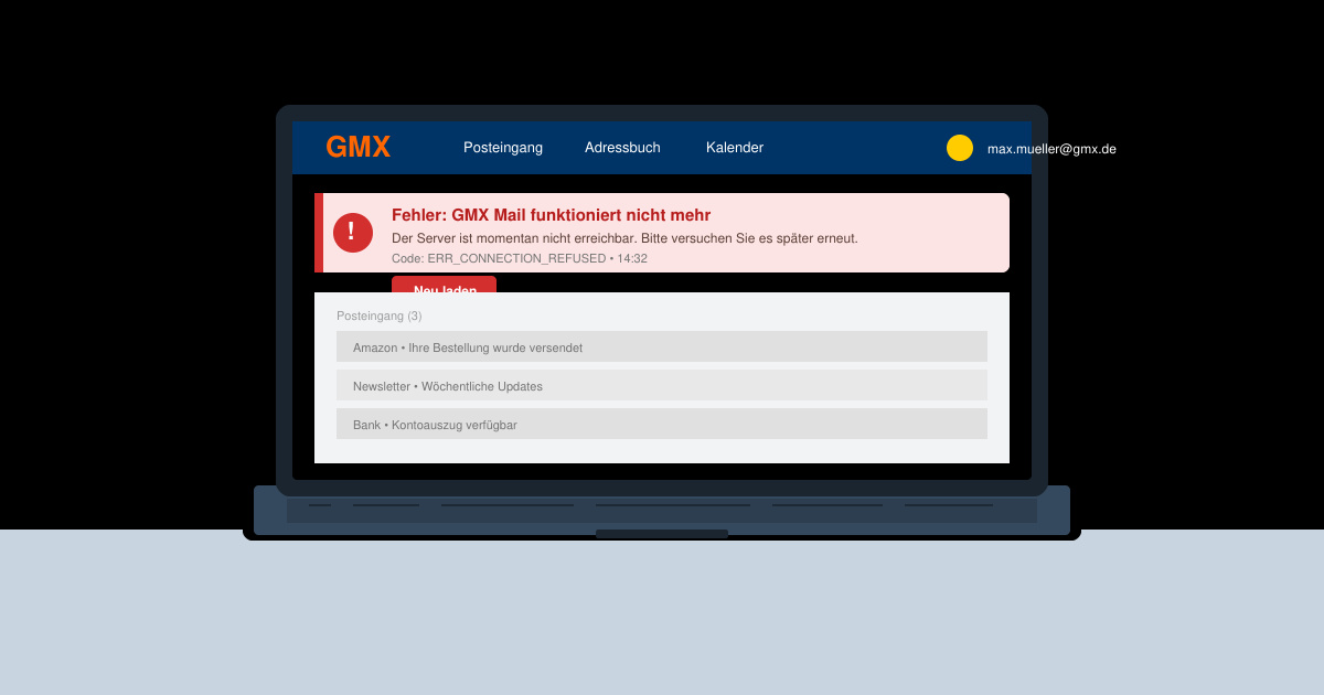 GMX mail funktioniert nicht mehr