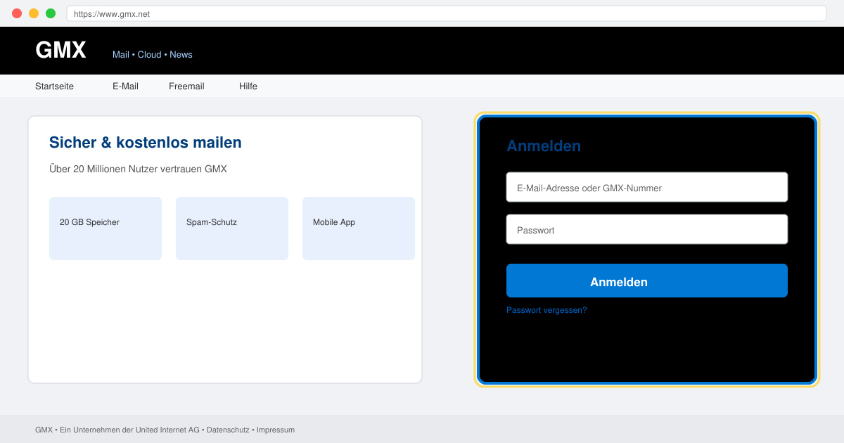 GMX mein mail login
