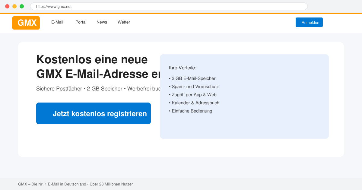 GMX neue email adresse