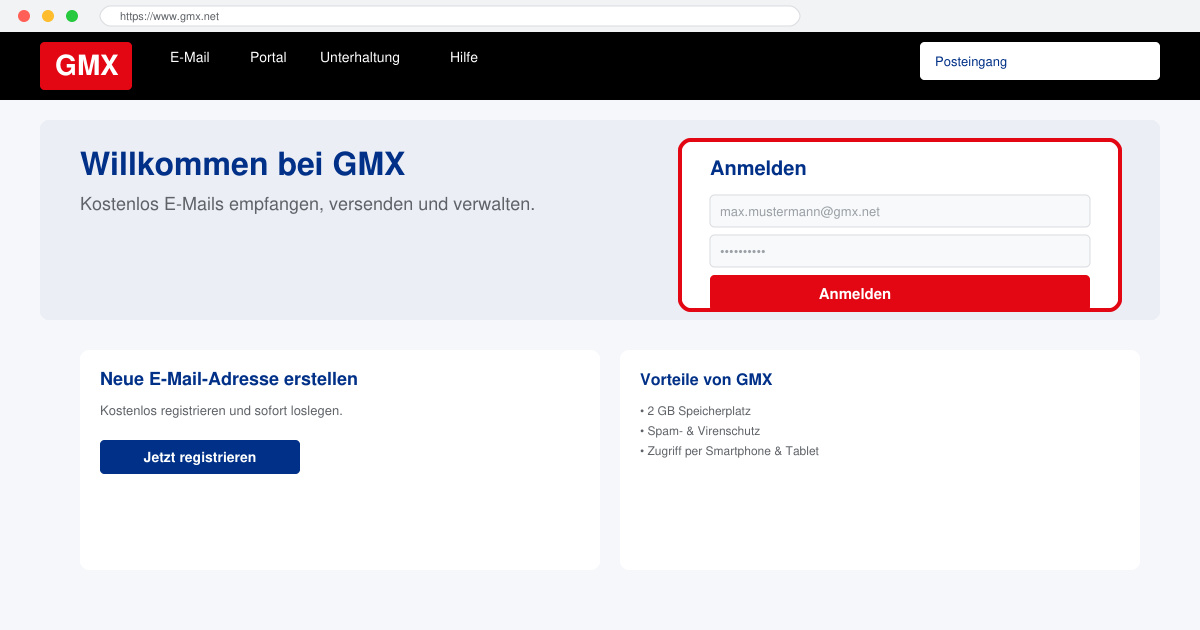GMX neue email adresse erstellen
