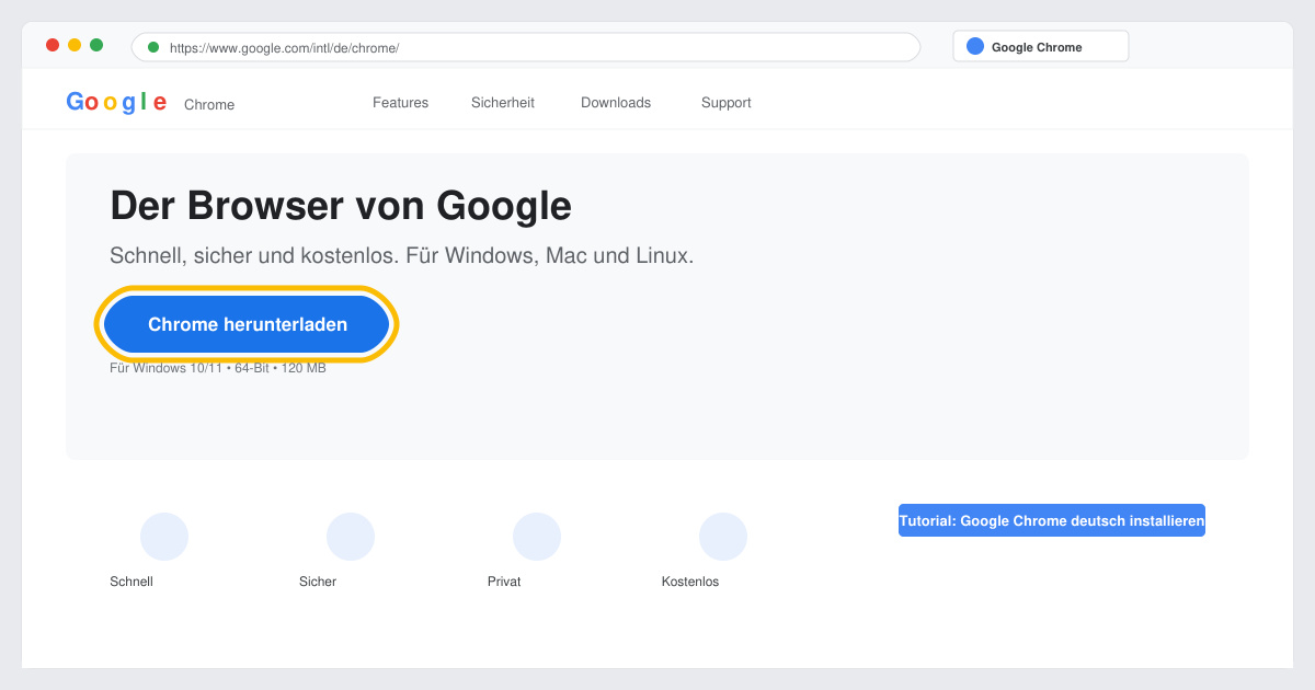 Google Chrome deutsch installieren
