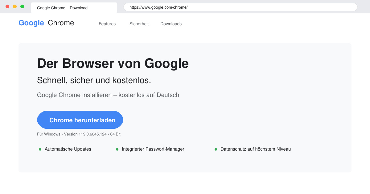 Google Chrome installieren kostenlos deutsch