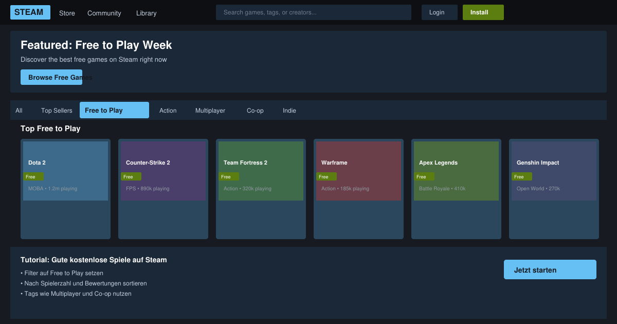 Gute kostenlose spiele auf Steam