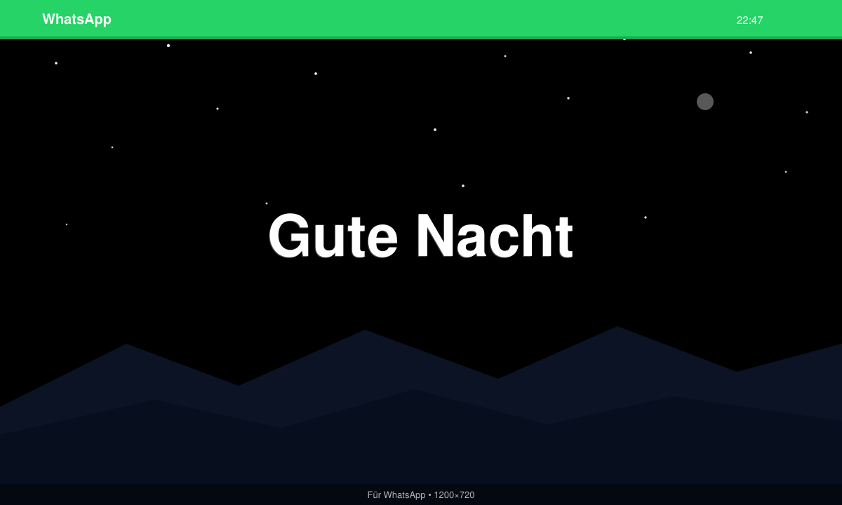 Fertig bearbeitetes Gute nacht foto für WhatsApp mit Text