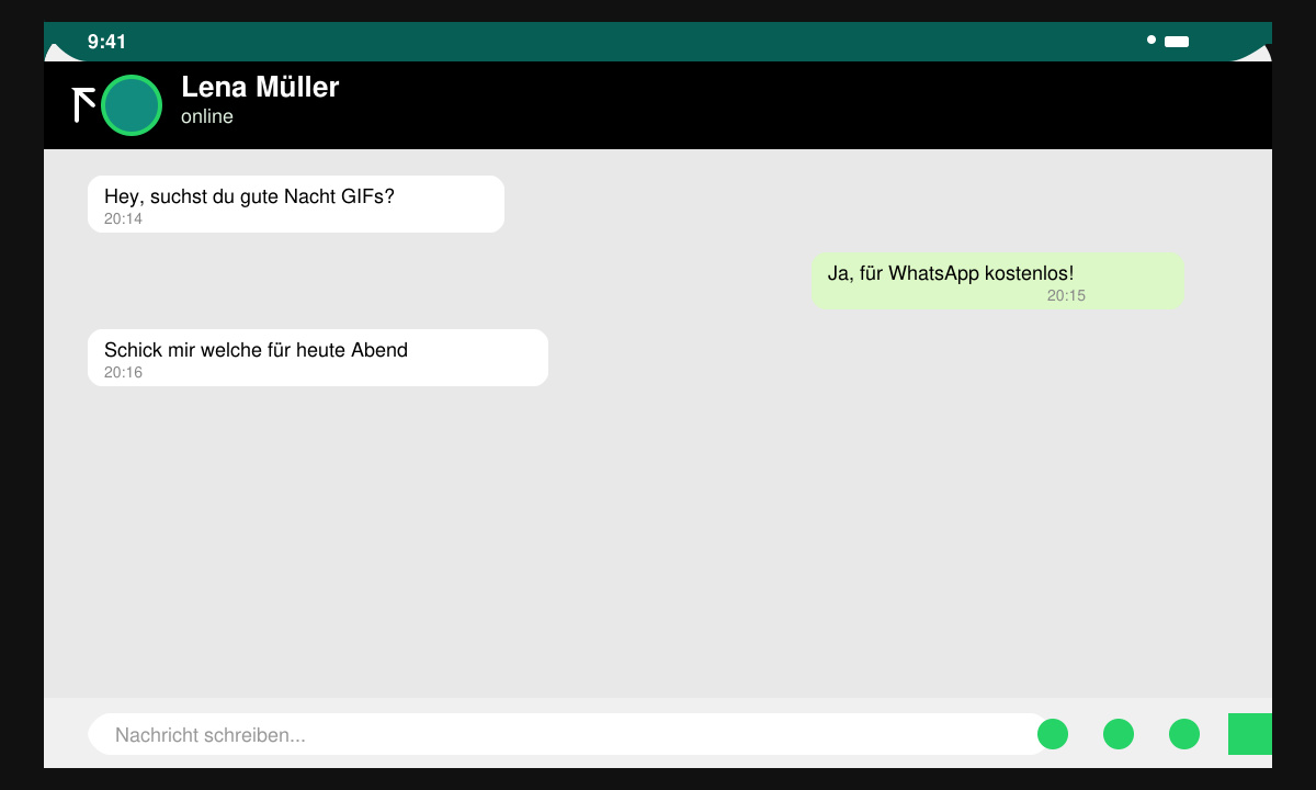 Chat in WhatsApp öffnen für gute nacht gif