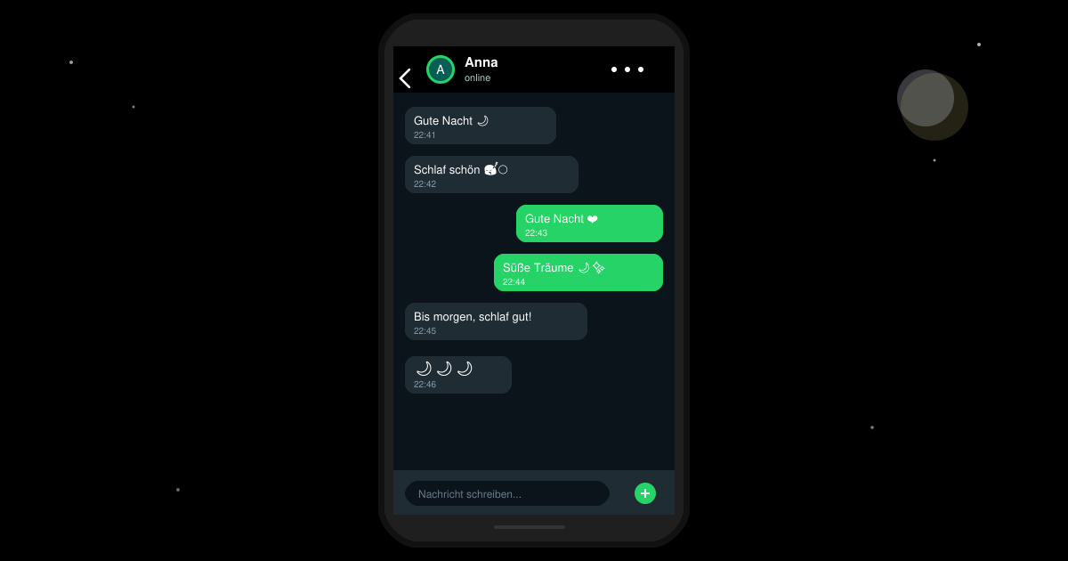 Gute nacht grüße für WhatsApp