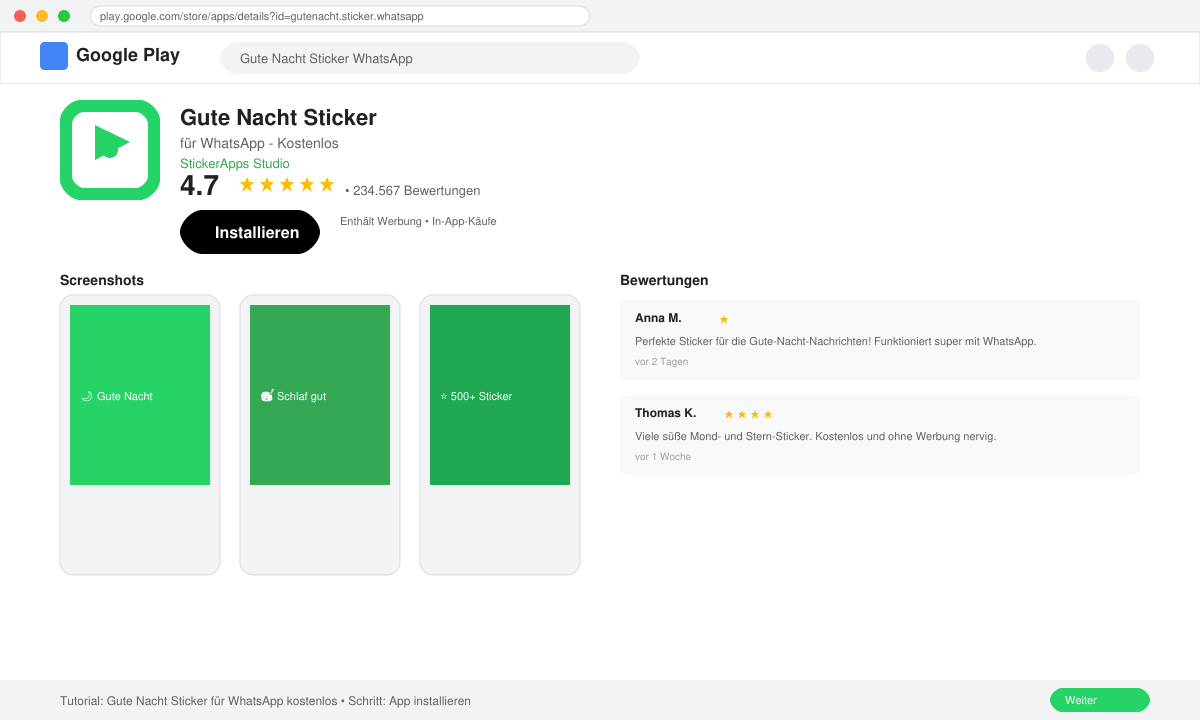 Suchergebnisse für Gute Nacht Sticker für WhatsApp kostenlos im Play Store