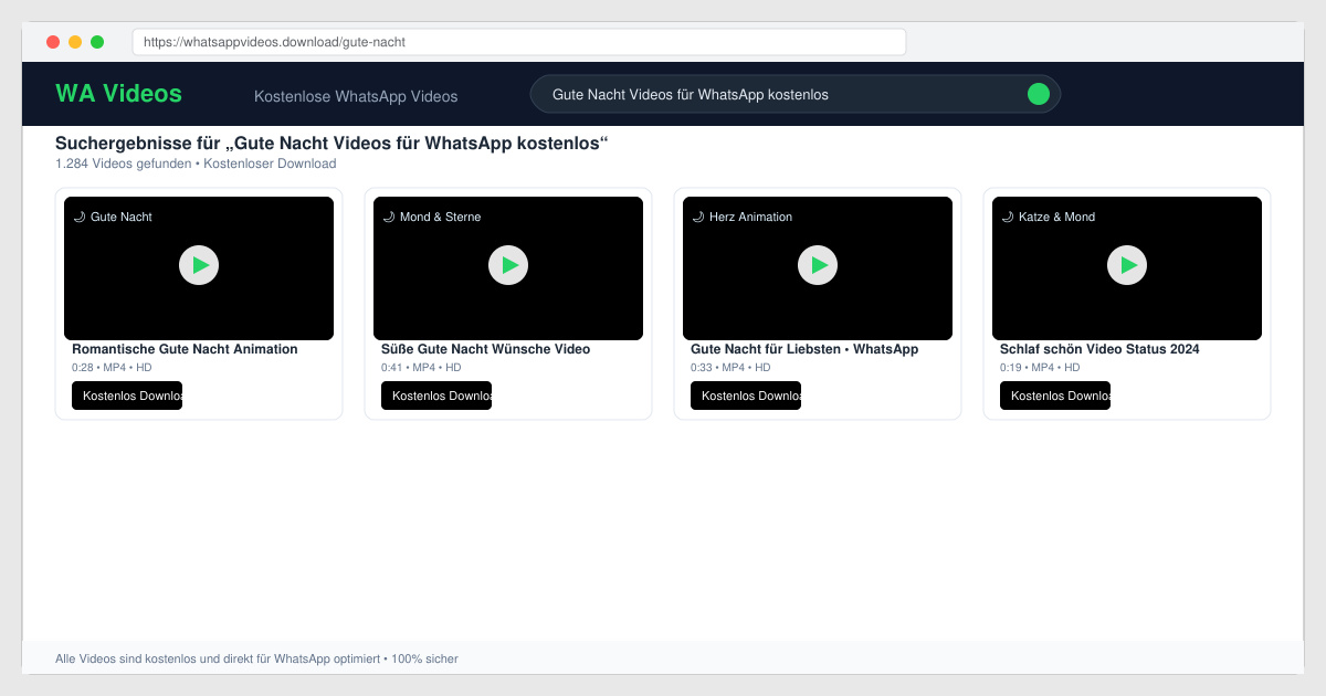 Gute nacht videos für WhatsApp kostenlos