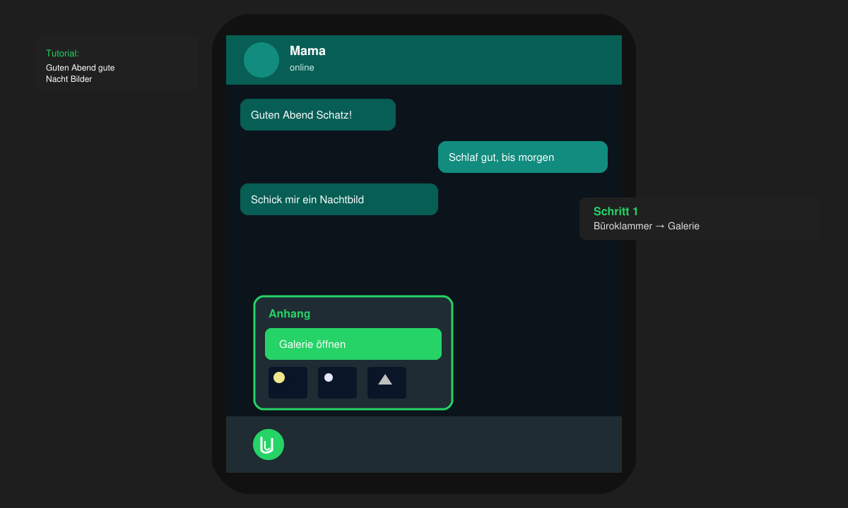 WhatsApp Chat öffnen und Bild auswählen für Guten abend gute nacht bilder für WhatsApp