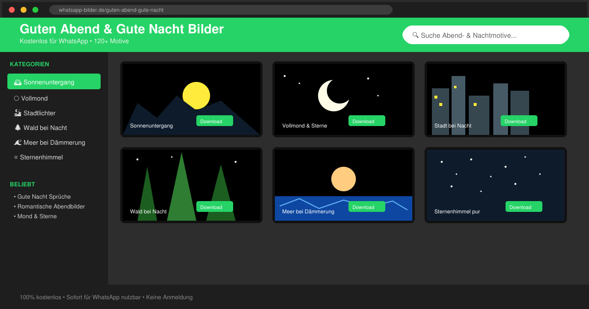 Guten abend gute nacht bilder für WhatsApp kostenlos