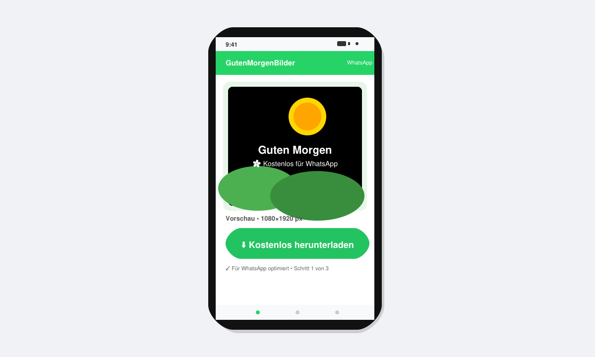 Smartphone-Bildschirm mit geöffneter Pixabay-Suche und hervorgehobenem Download-Button