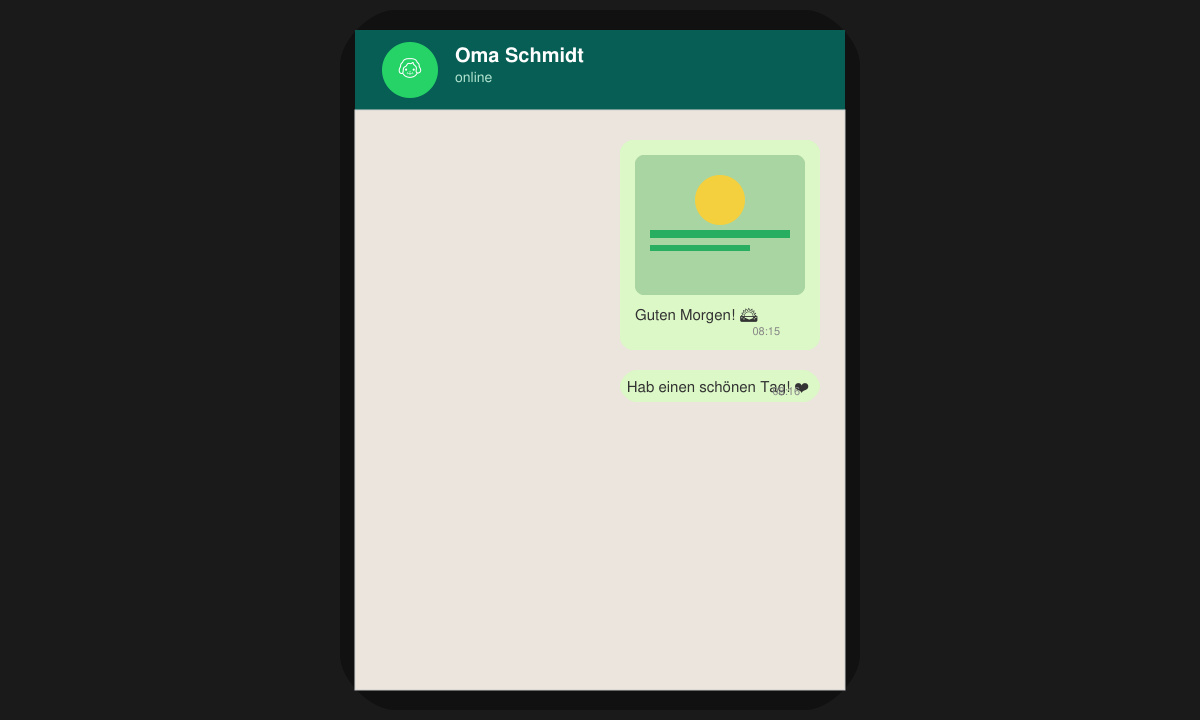 WhatsApp Chat mit versendetem Guten Morgen Bild