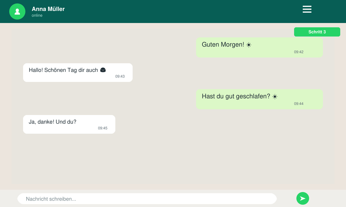 Beispiel einer versendeten Guten morgen grüße über WhatsApp