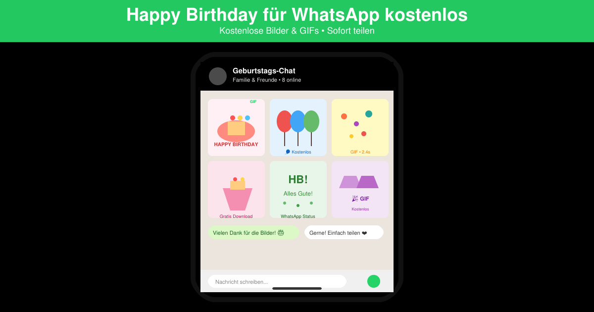 Happy birthday für WhatsApp kostenlos