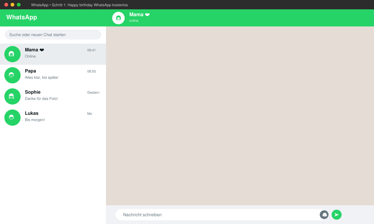 WhatsApp Chat mit Kontakt für Happy birthday WhatsApp kostenlos öffnen