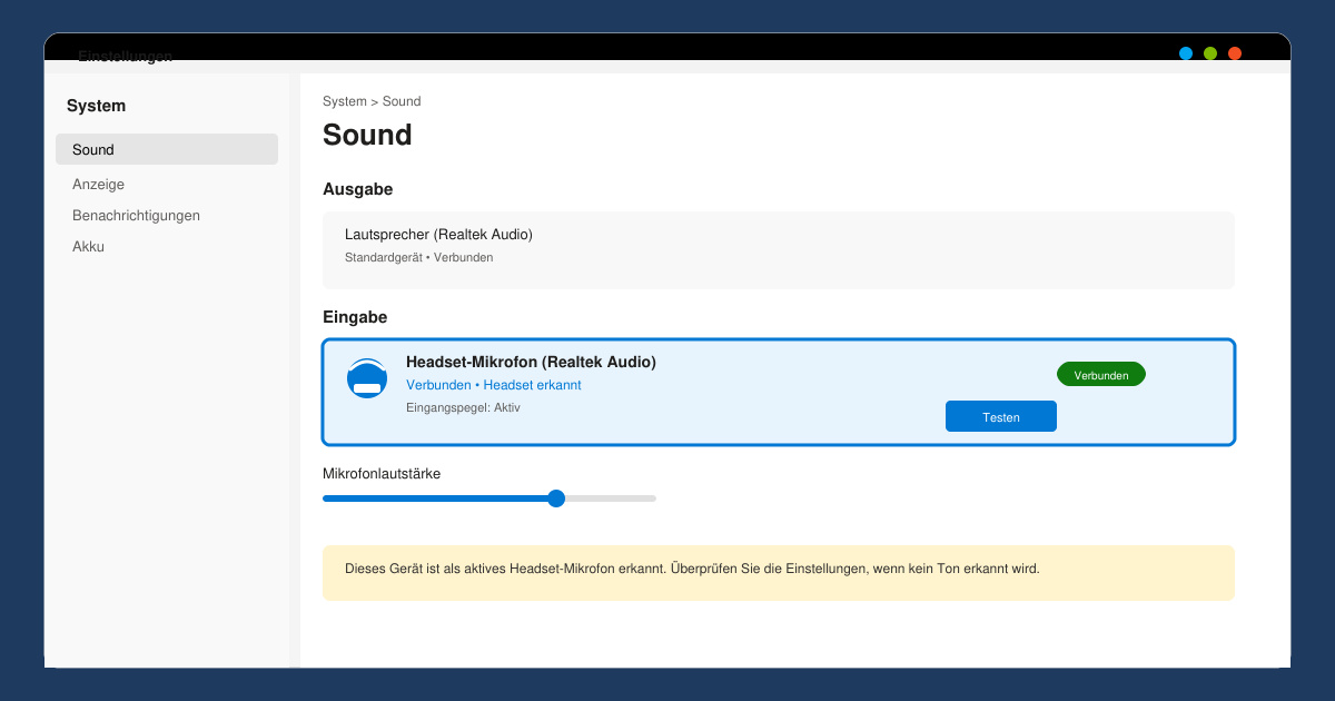 Headset mikrofon funktioniert nicht Windows 11