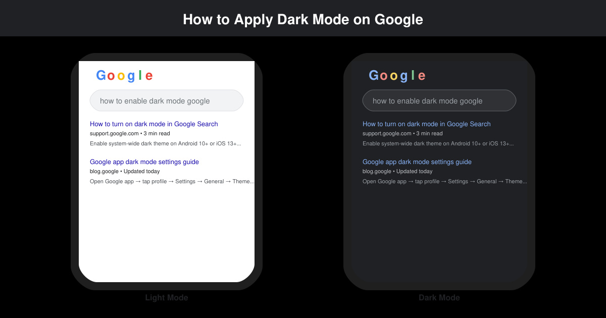 How to Apply Dark Mode on Google