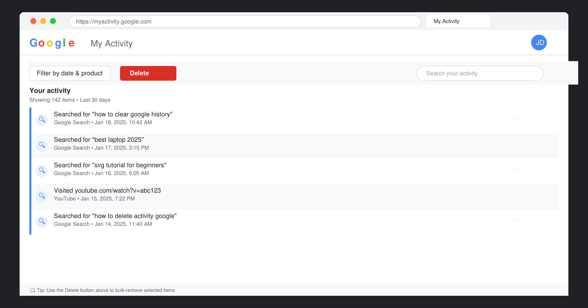 How to Clear Search History in Google