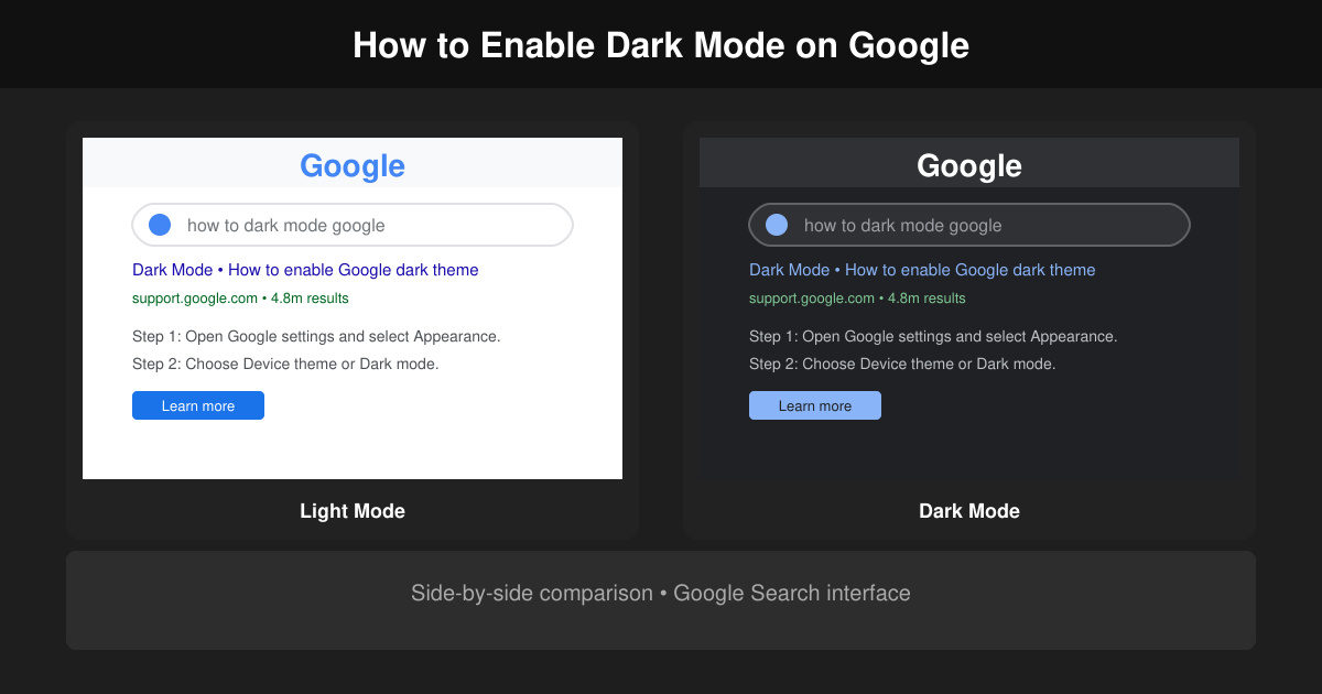 How to Dark Mode on Google