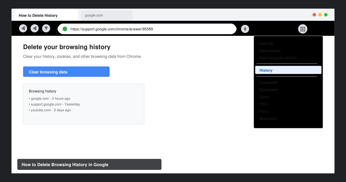 How to Delete Browsing History in Google