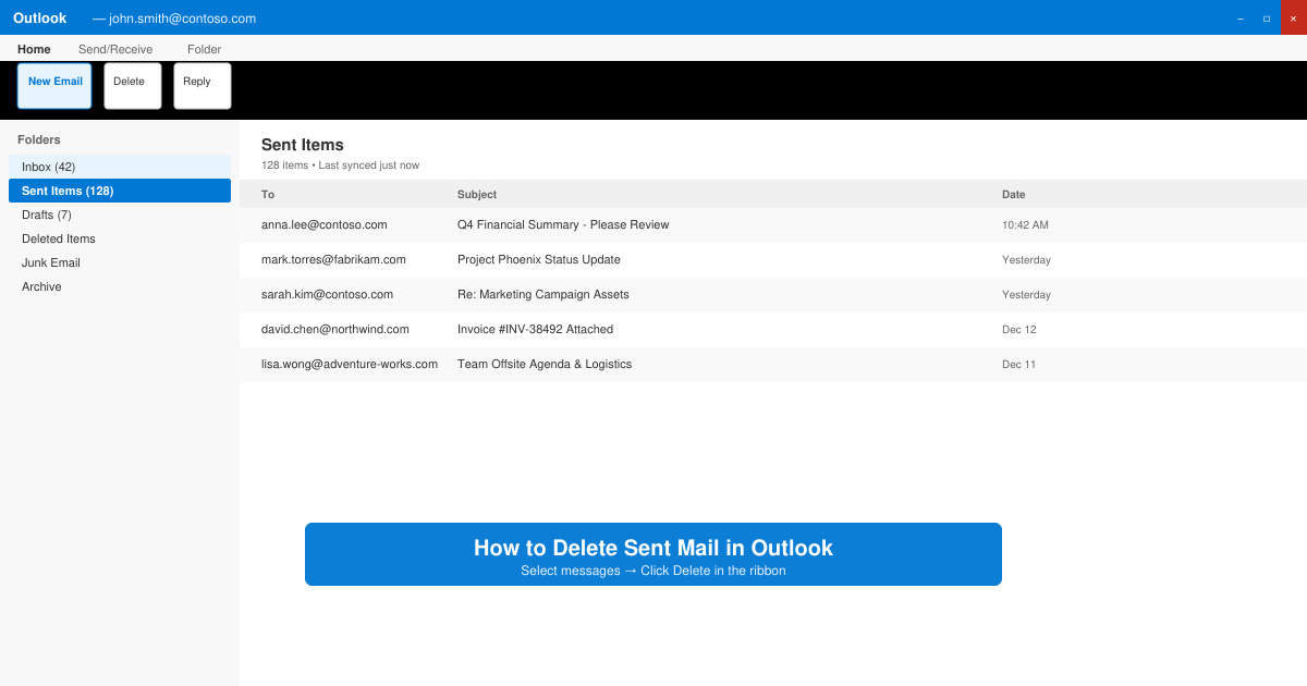 How to Delete Sent Mail in Outlook