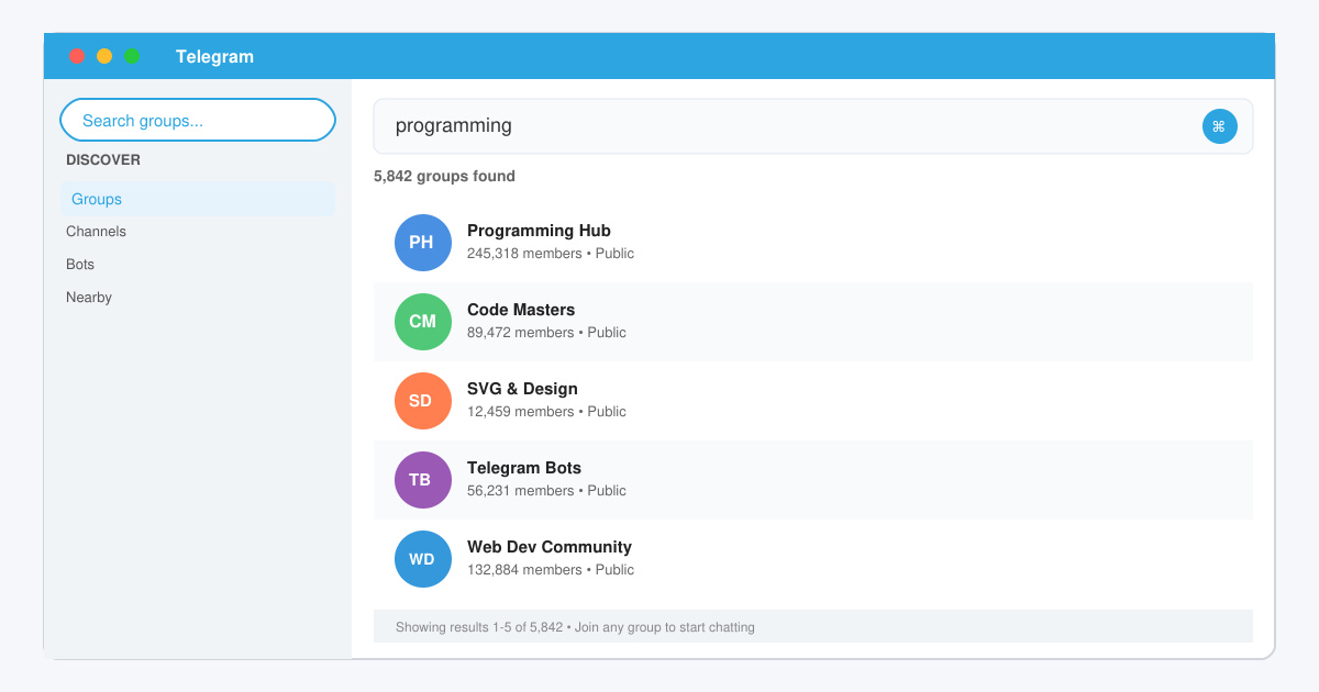 How to Find a Group in Telegram