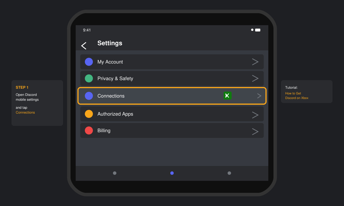 Discord mobile app login screen for Xbox linking