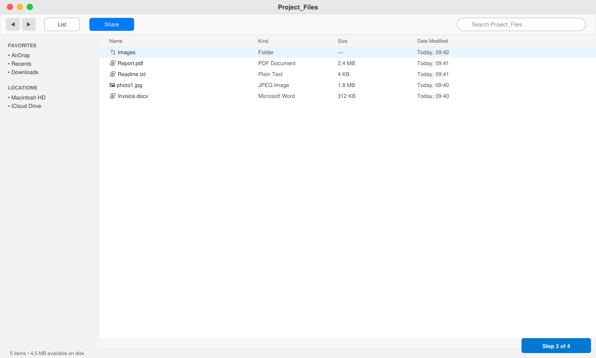 Extracted folder contents displayed in Finder after opening a RAR file