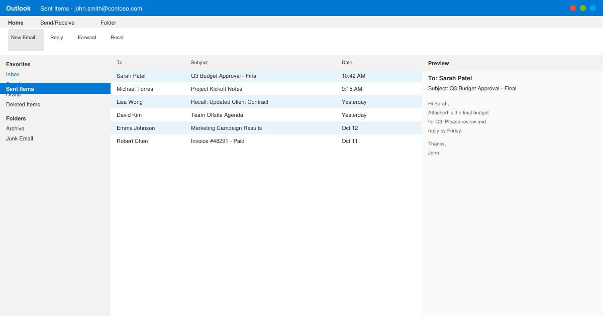 How to Recall a Mail in Outlook