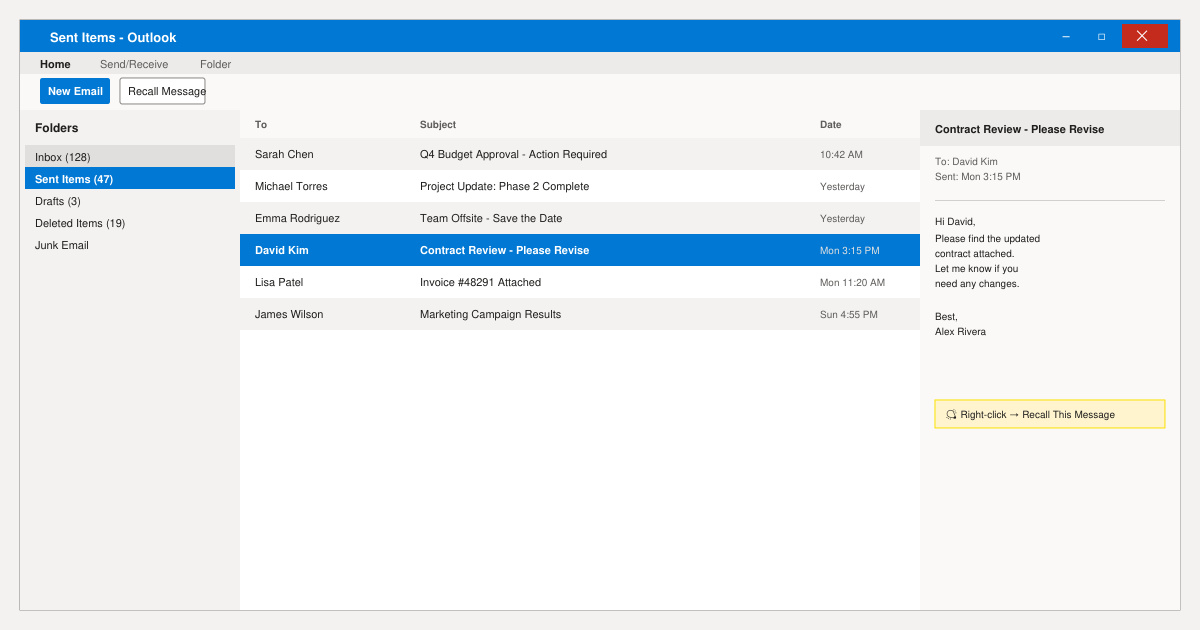How to Revoke an Email in Outlook