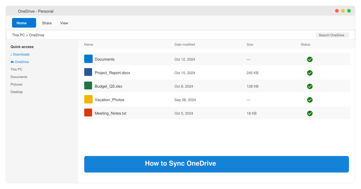 How to Sync One Drive