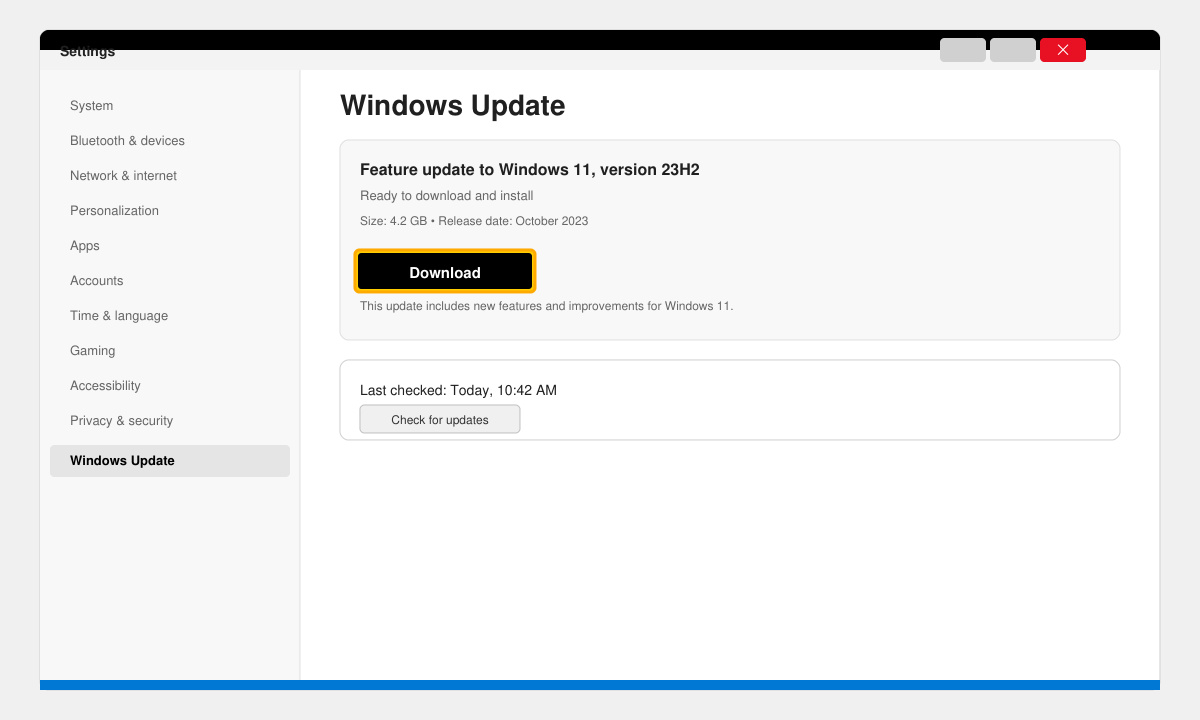 Windows Update screen showing How to Update to Windows11 option