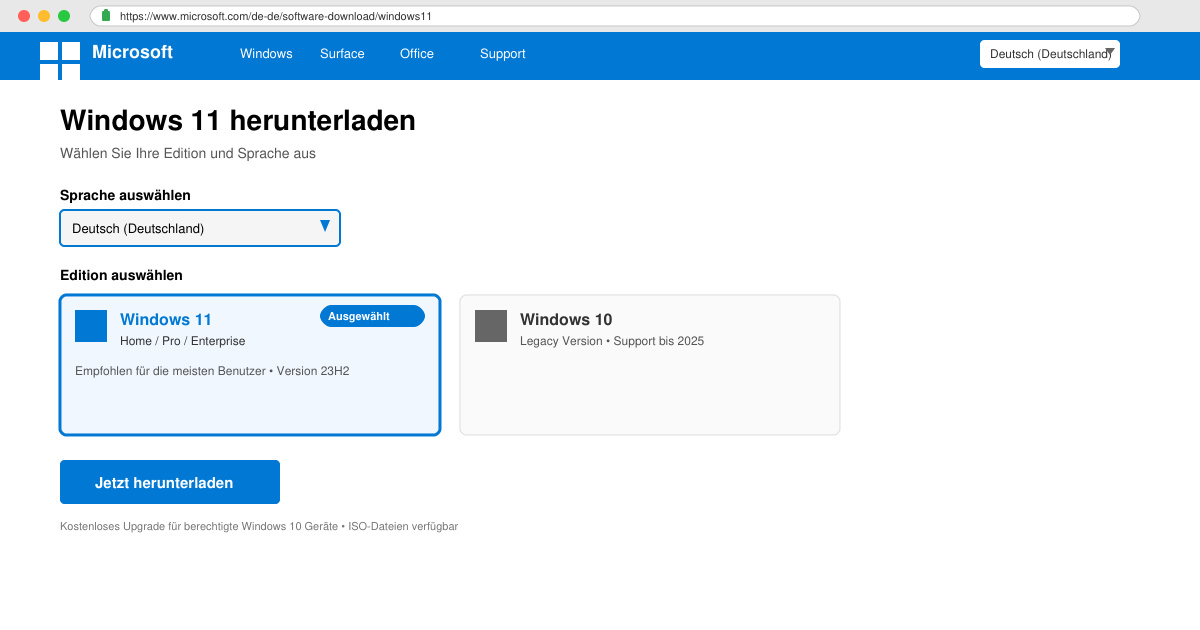 Https www Microsoft com de de software download windows11