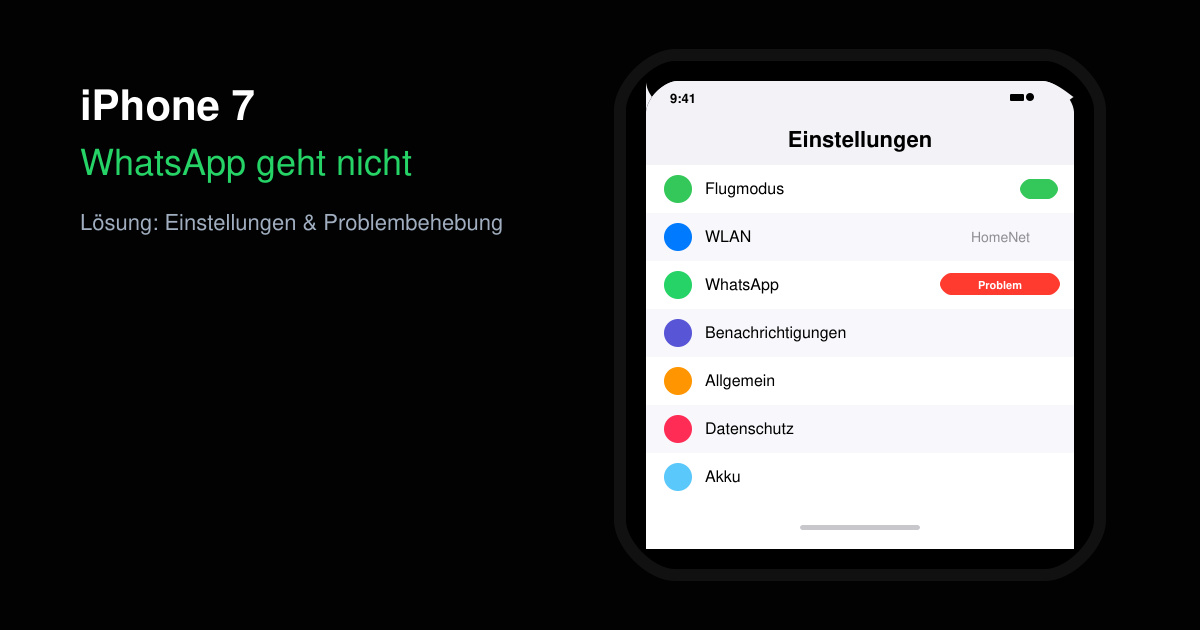 iPhone 7 WhatsApp geht nicht