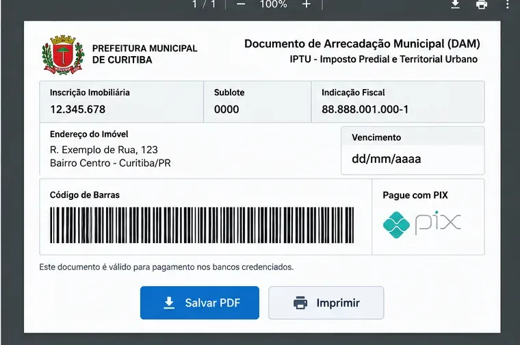 IPTU em Curitiba: como emitir segunda via e consultar débitos