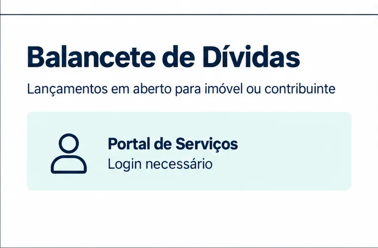 Esquema do Balancete de Dívidas, indicado para consultar lançamentos em aberto no Portal de Serviços