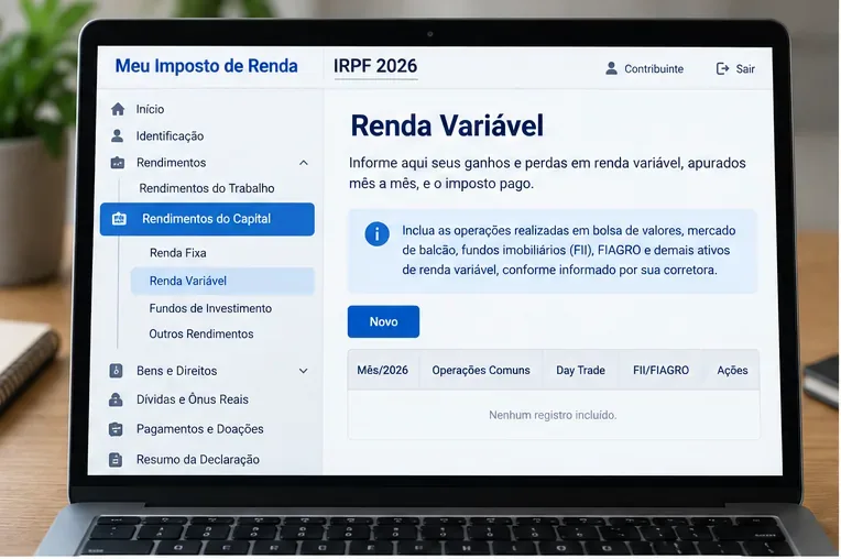 IRPF 2026: como declarar renda variável pelo Meu Imposto de Renda