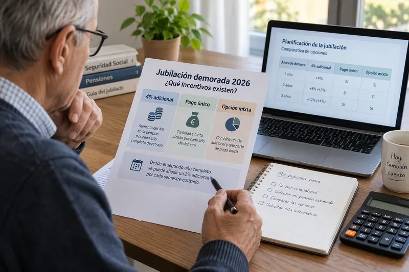 Jubilación demorada 2026: incentivos, opciones y cuál puede encajar mejor
