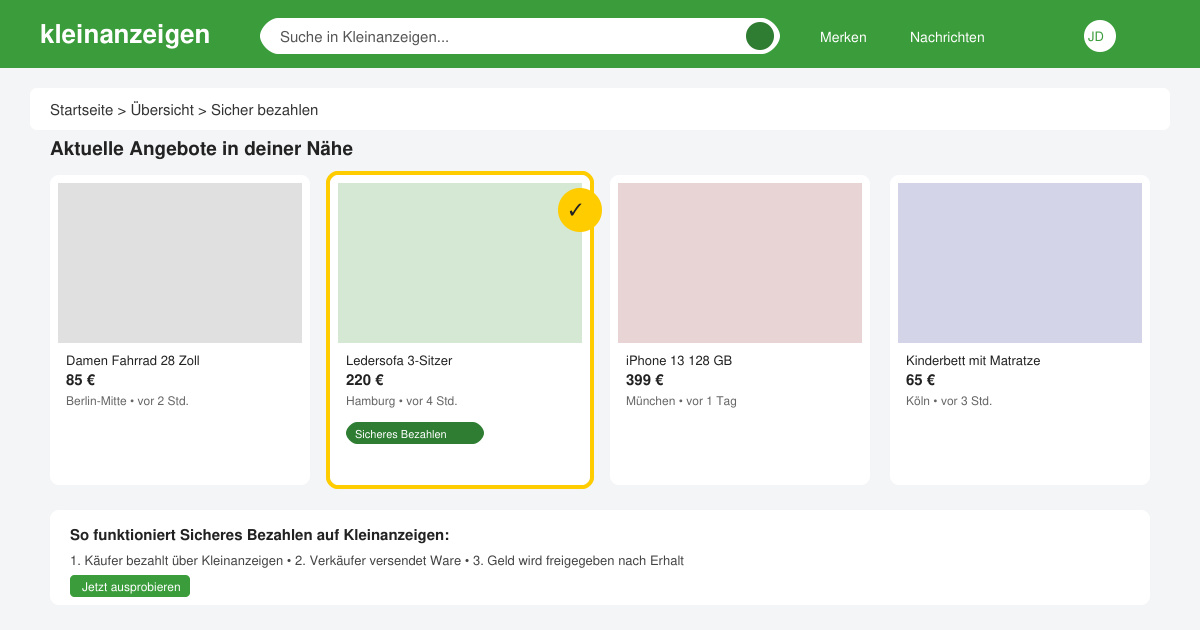Kleinanzeigen wie funktioniert sicher bezahlen