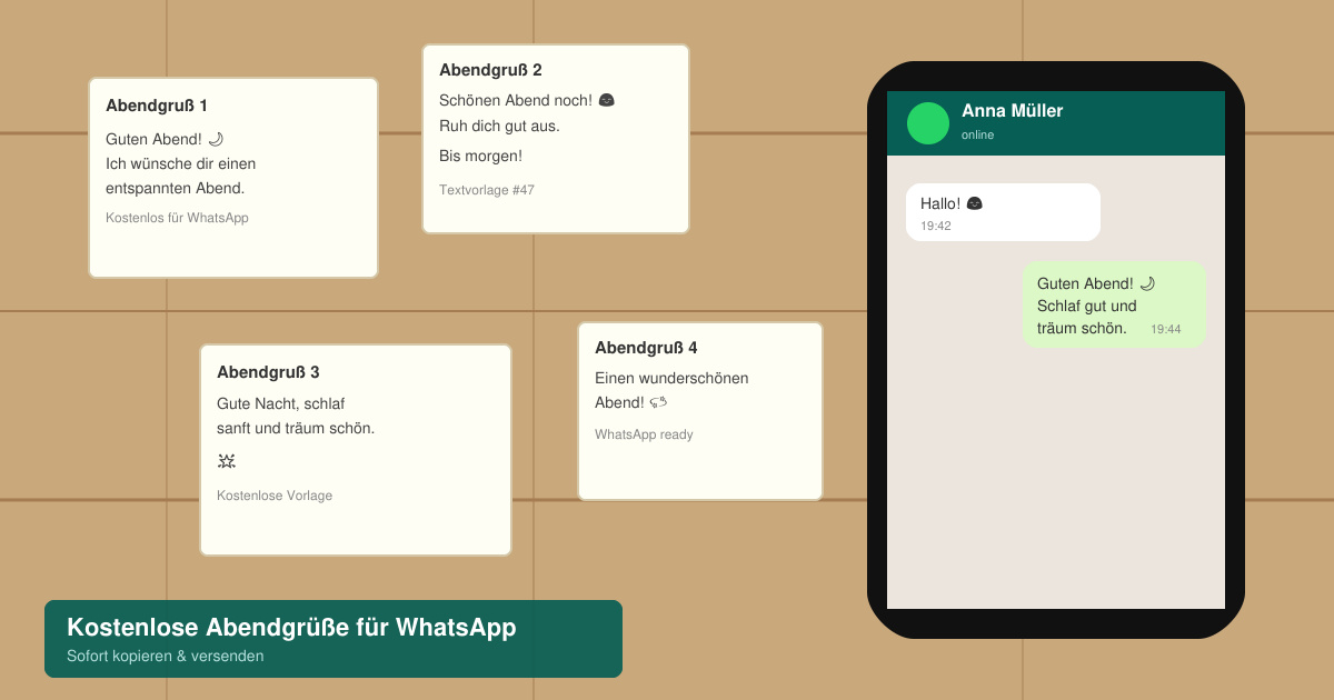 Kostenlose abendgrüße für WhatsApp