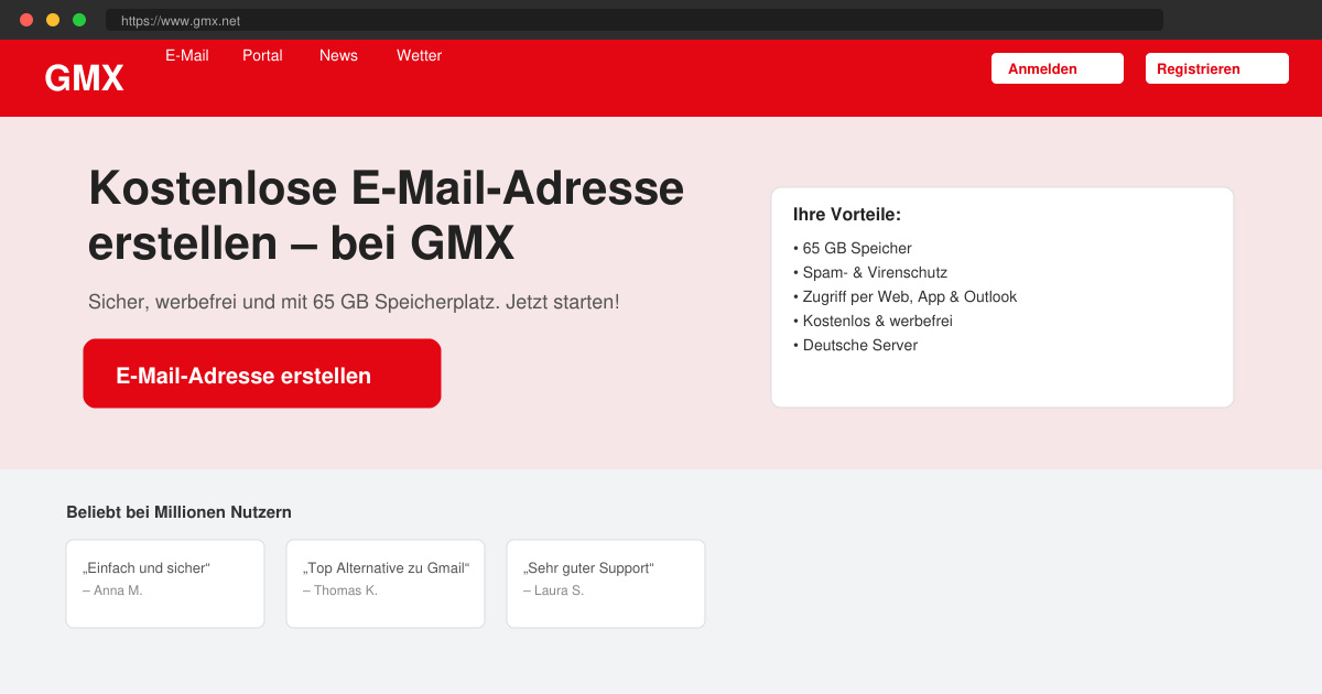 Kostenlose e mail adresse erstellen GMX