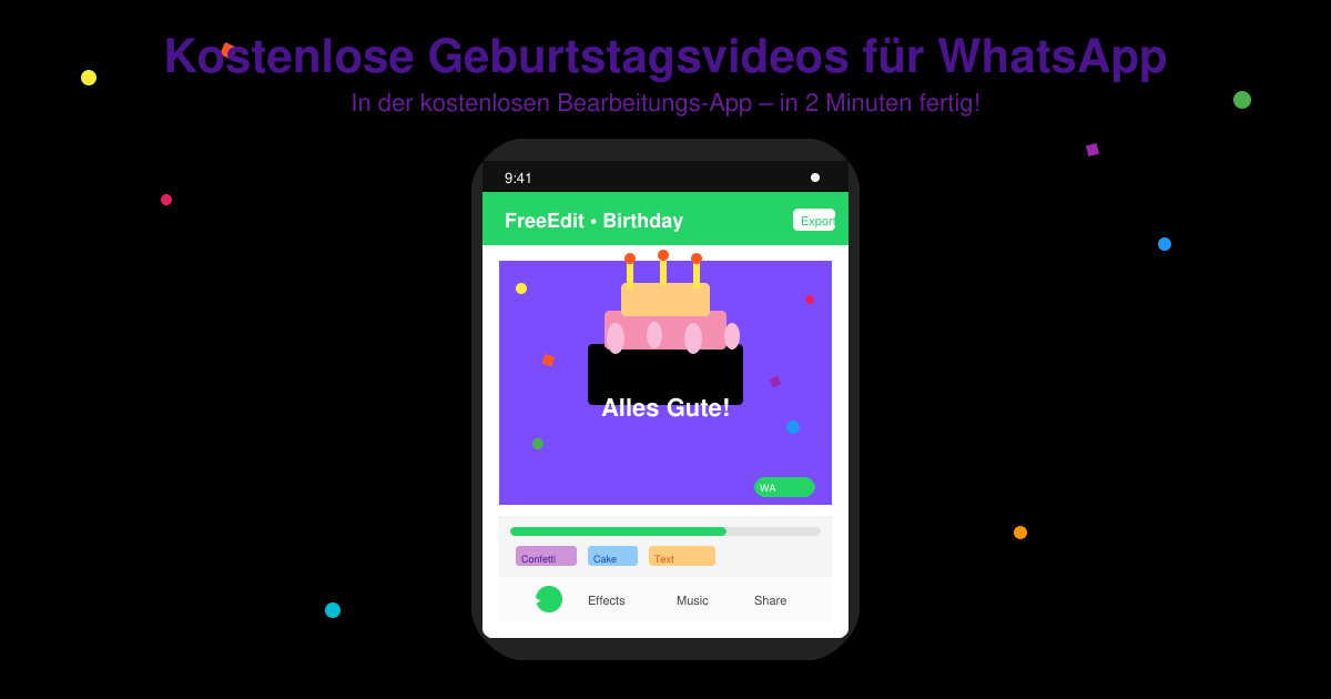 Kostenlose geburtstagsvideo für WhatsApp