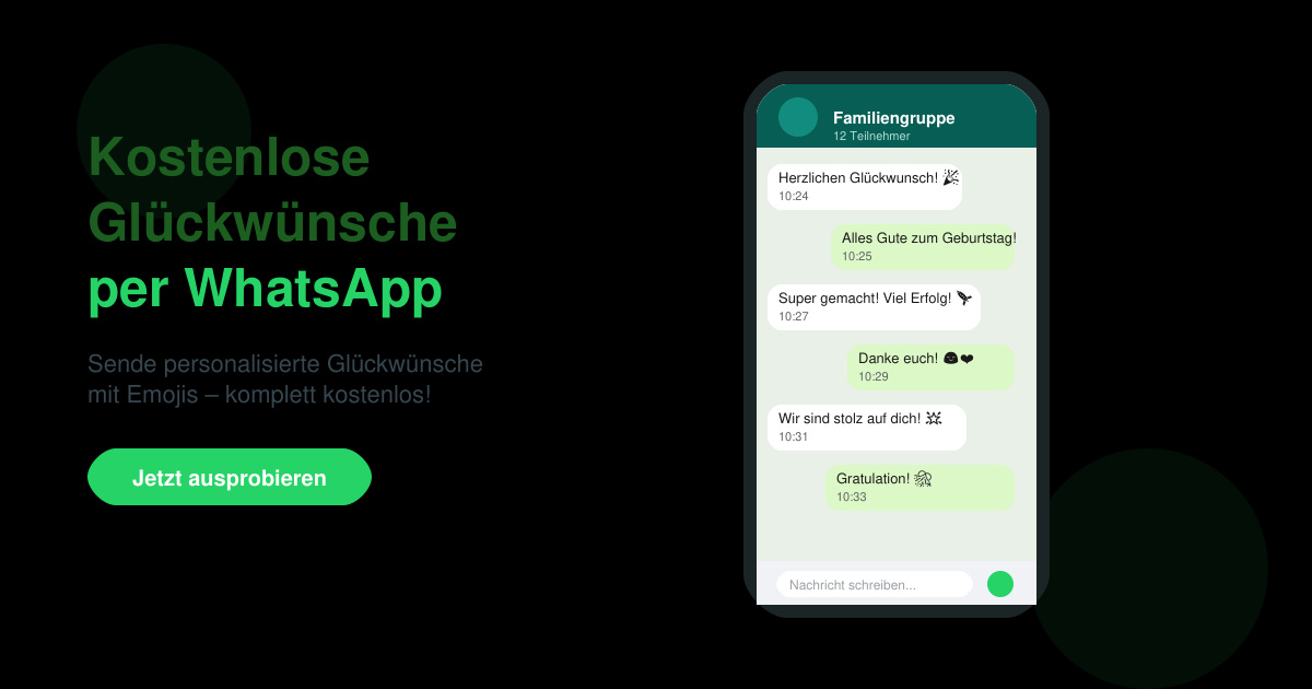 Kostenlose glückwünsche per WhatsApp